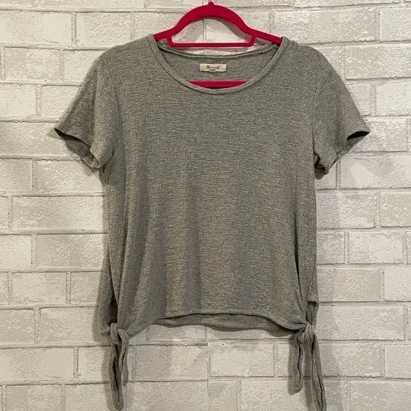 Madewell Side Tie Top in Vapor Grey - Picture 3 of 10